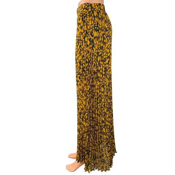 Ba&sh Lamba Pleated Multicolor Printed Chiffon Zipper Maxi A-Line Skirt Size 1 - Picture 2 of 6